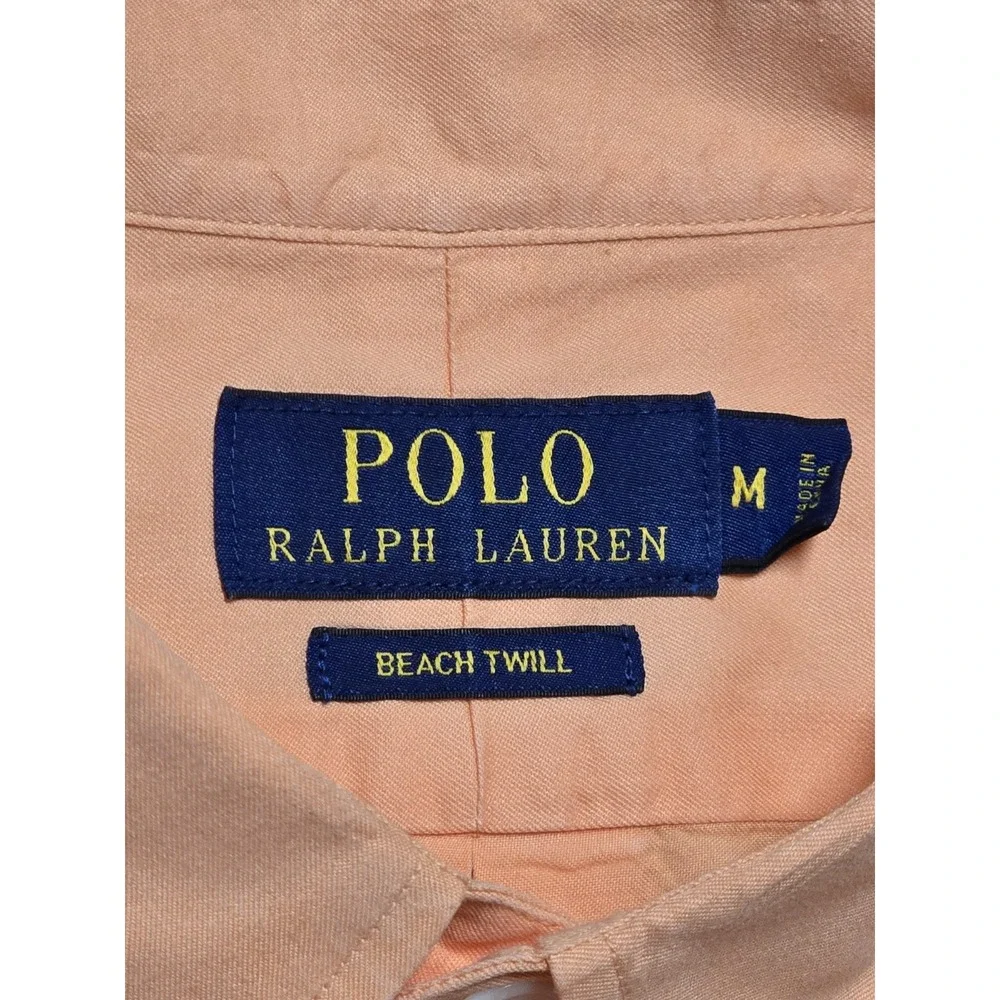 Polo‎ Ralph Lauren Beach Twill Camp Shirt Mens M Orange Button Up